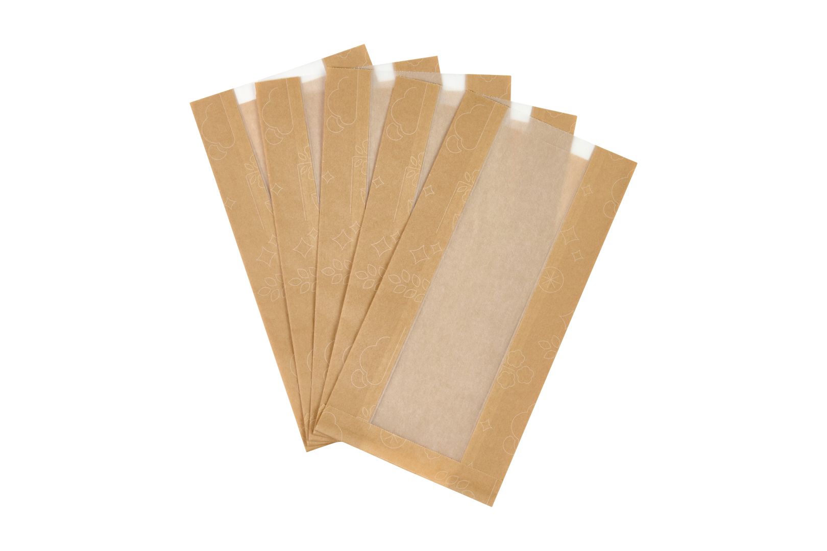 Kroonpak Flora series brown kraft paper PFAS-free bags with paper window