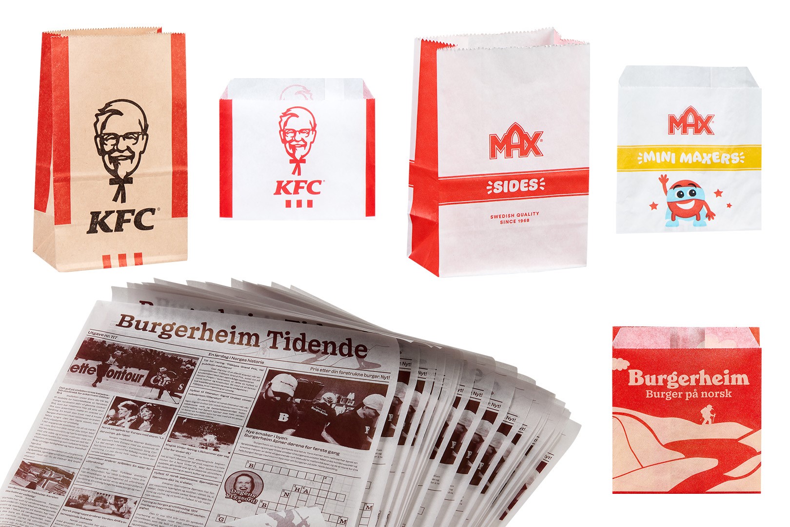 Kroonpak PFAS-free bakery bags and wrapping papers, KFC, Max, Burgerheim